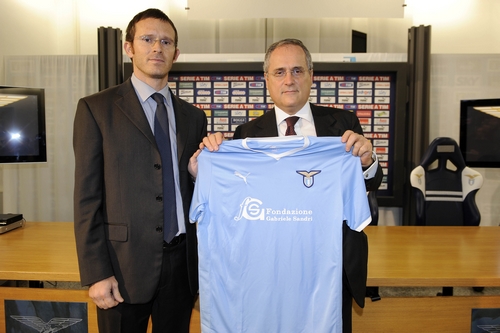 Präsentation des Lazio-Trikots mit Lotito und Cristiano Sandri